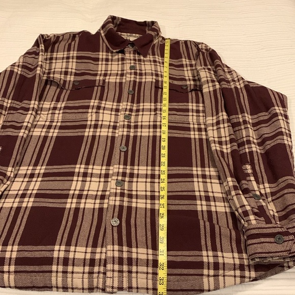 Duluth Trading Men's Flapjack Fleece-lined Relaxed Fit Shirt Jacket Burgundy 2XL - Picture 12 of 12